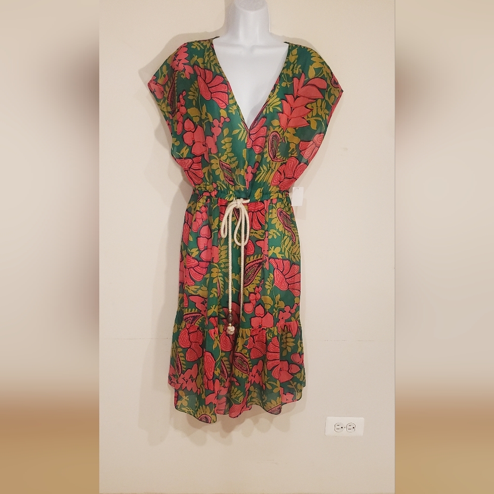 Milly cabana Swimsuit Cover Up Tunic Mini Dress